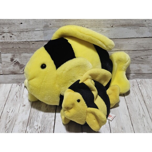 Ty Beanie Babies Bubbies Plushies Black & Yellow Stuffed Toy Rare - Picture 11 of 12
